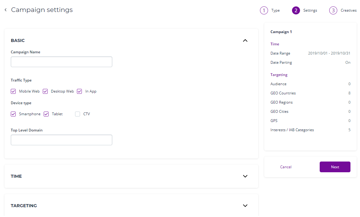 setting dayparting on DSP