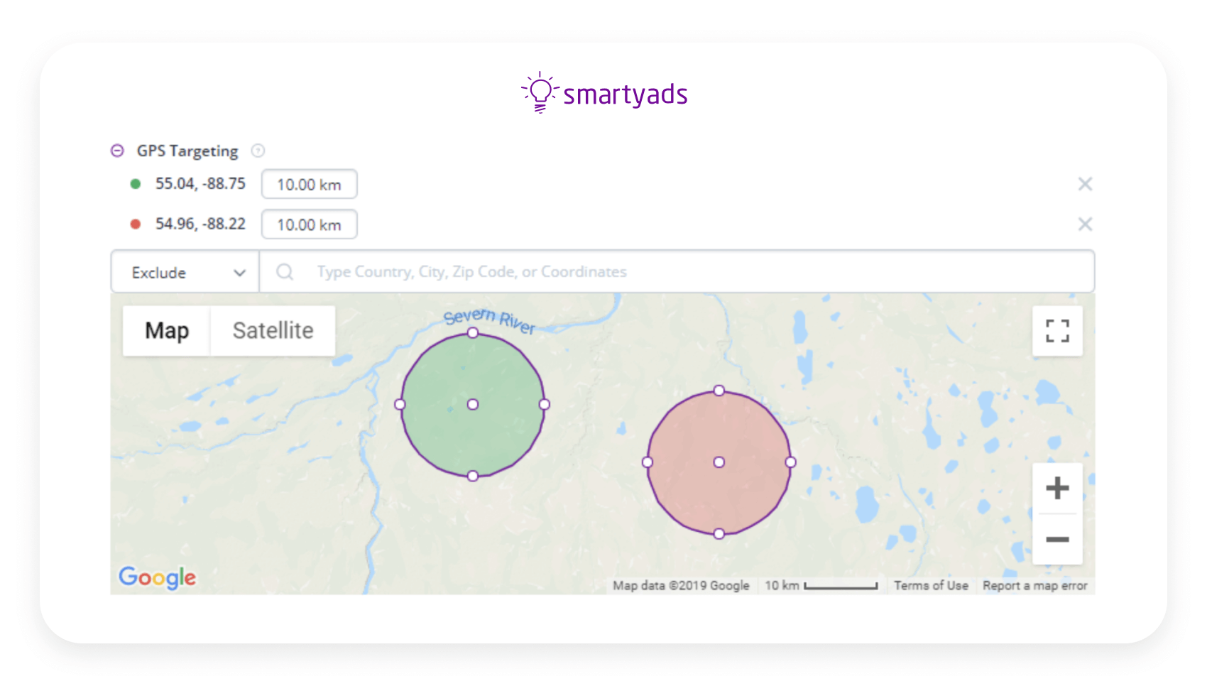 SmartyAds DSP GPS Targeting