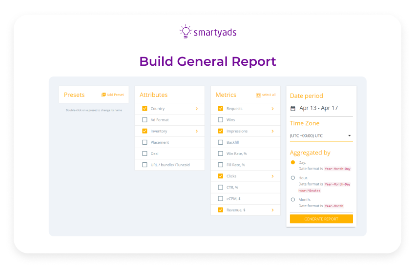 SmartyAds SSP reports