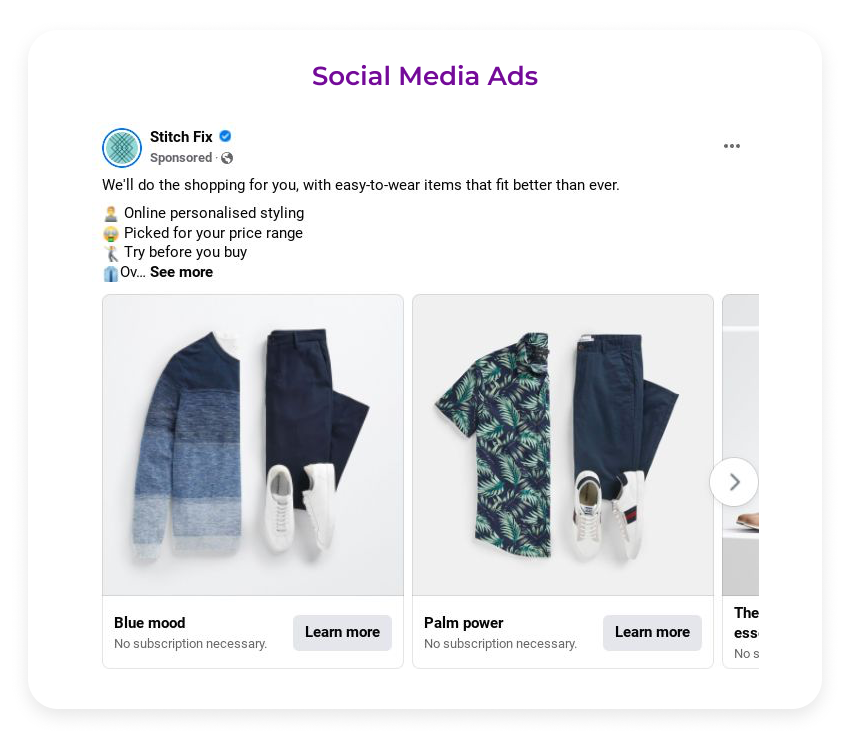 social media ads