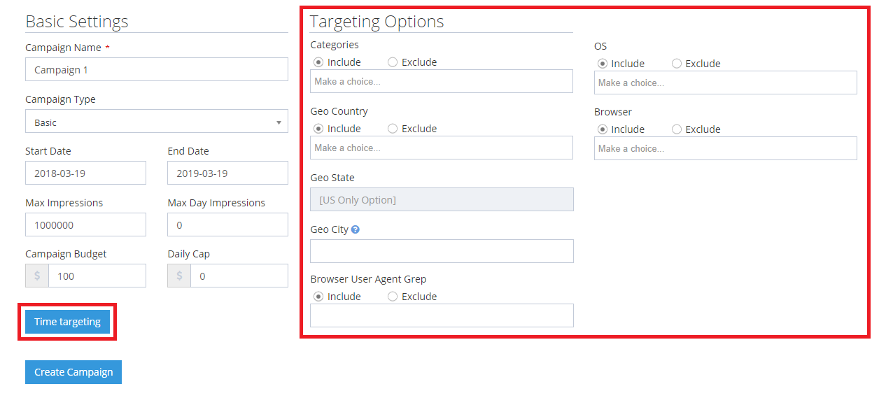 targeting options